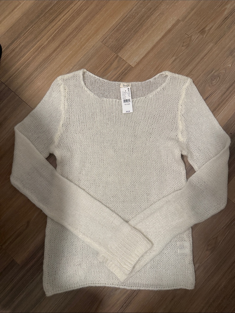 Brandy Melville John Galt Knit Cozy Women's Cream White Sweater Long Sleeve NWT